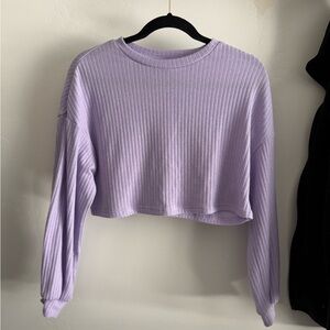 Light purple long-sleeve crop top (XS)